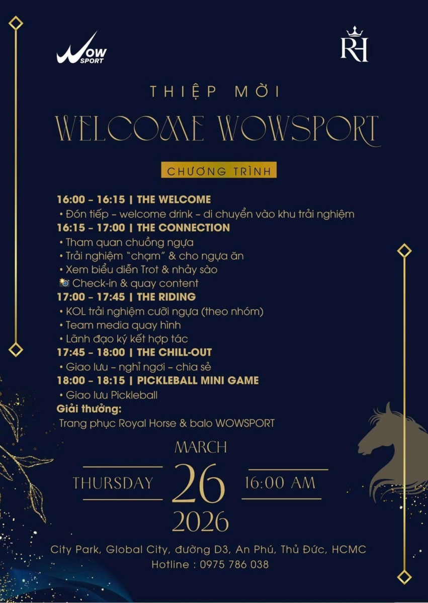 Trải nghiệm xem ngựa ở The Global City cùng Wow Sport